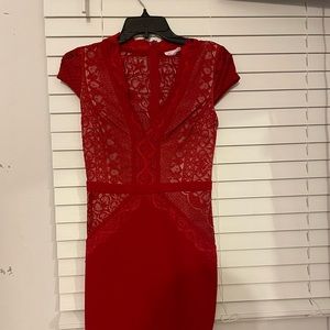 Red mini dress